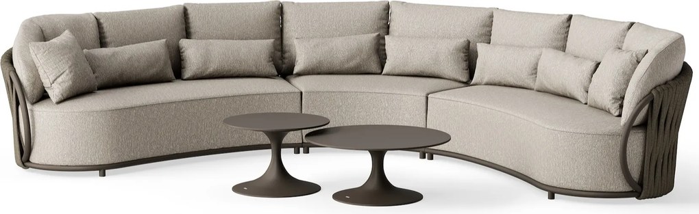Vivaro hoek loungeset 5 delig Bronze | Misty rope | Pebble Desert Bouclé SUNS