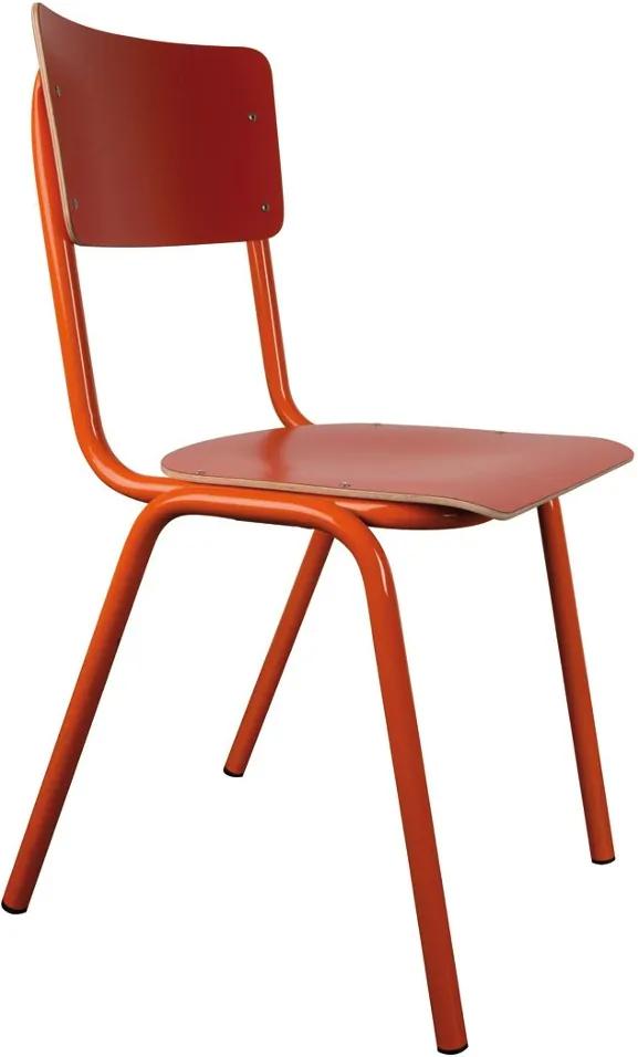 Zuiver Back to School stoel oranje set van 4
