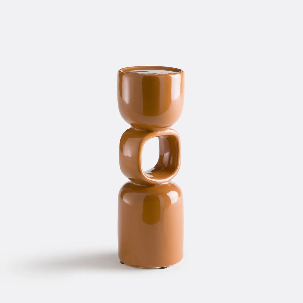 Sculpturale keramische kandelaar, hoogte 25 cm, FOMEA