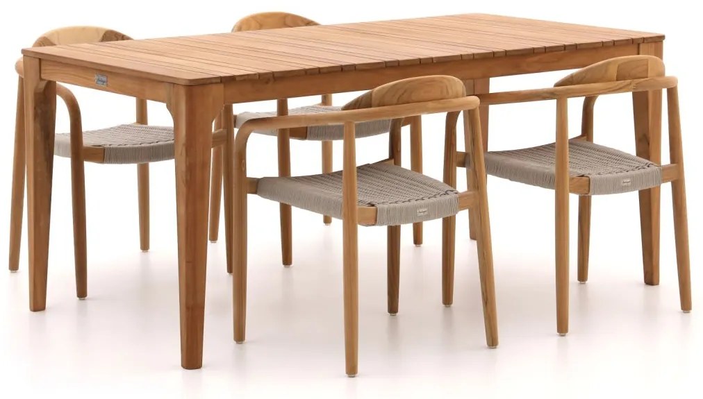 Diningset Bellagio  | 4 personen teakhout | Tuinset stapelbaar | 5-delig | Kees Smit Tuinmeubelen