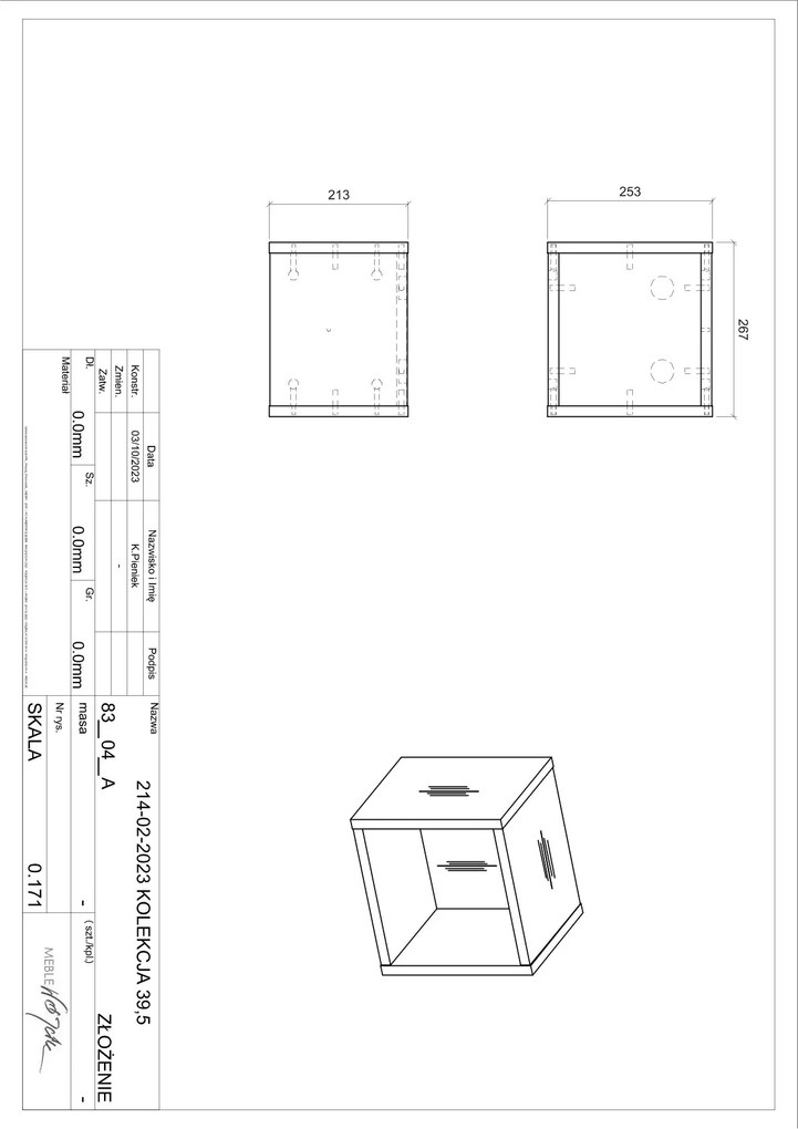 Comad Nova Oak kleine open kast 25x20x28cm eiken