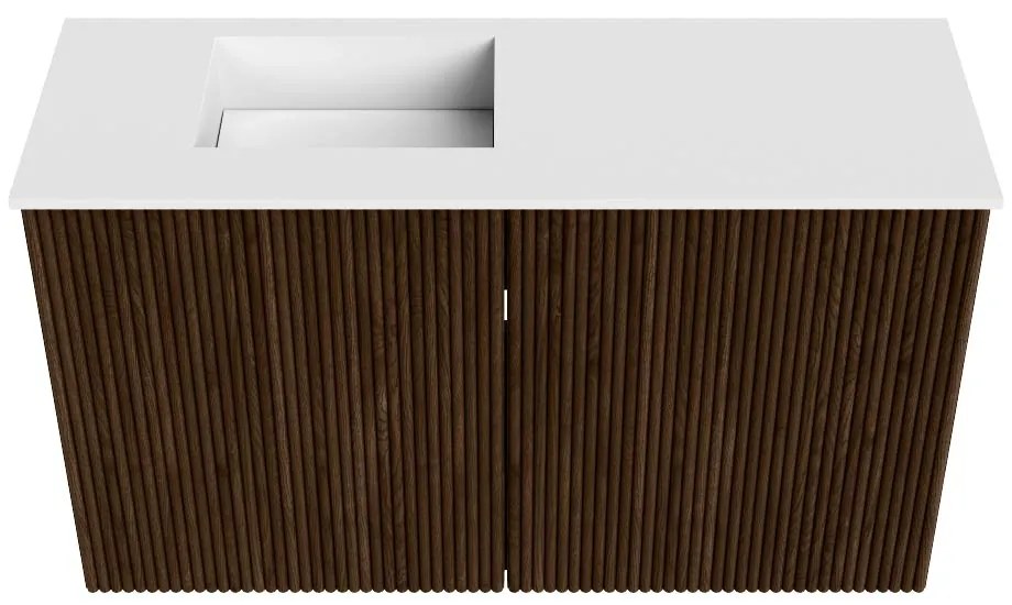 Mondiaz Joya 70cm toiletmeubel walnut met wastafel faye links 1 kraangat talc