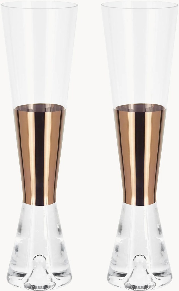 Mondgeblazen champagneglazen Tank, 2-delig
