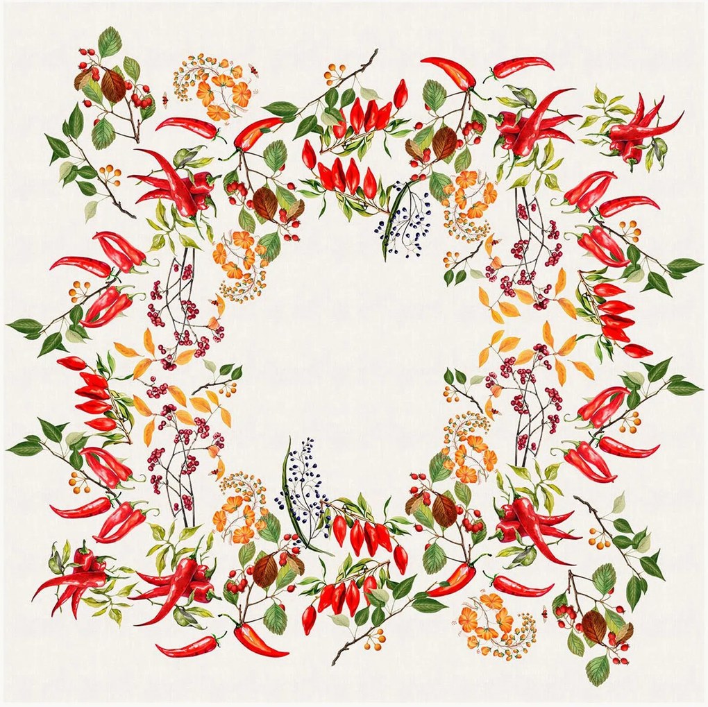 Gewassen linnen tafelkleed Piments