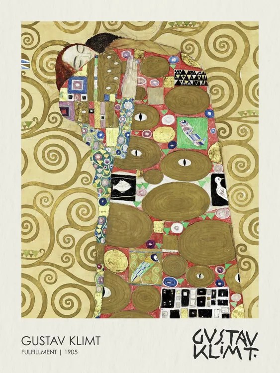 Kunstreproductie Fulfillment (Lovers) 1905, Gustav Klimt