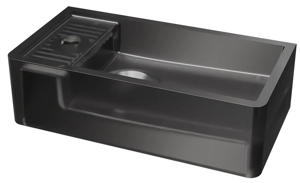 Riho Frosted fontein solid surface met kraangat links frosted smoke