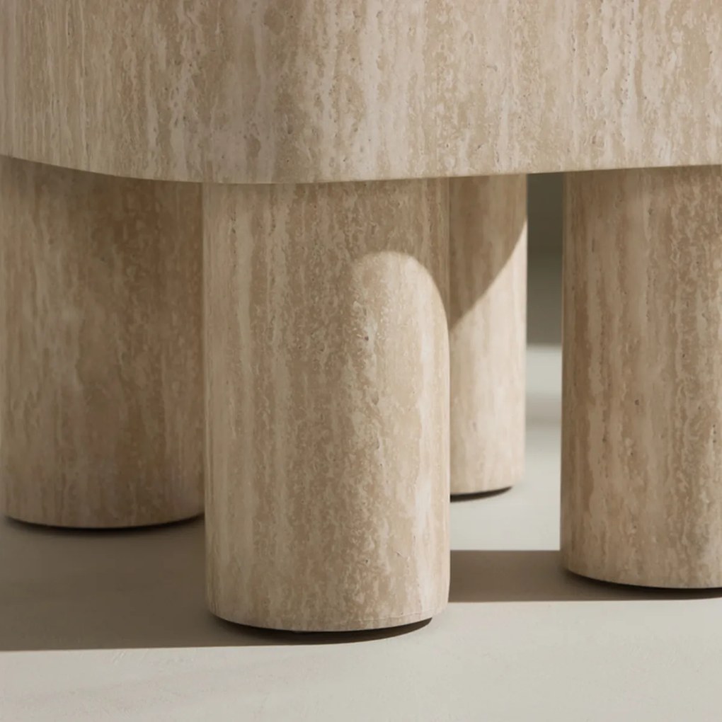 Stijlvolle Bijzettafel Beige - 40 X 40cm.