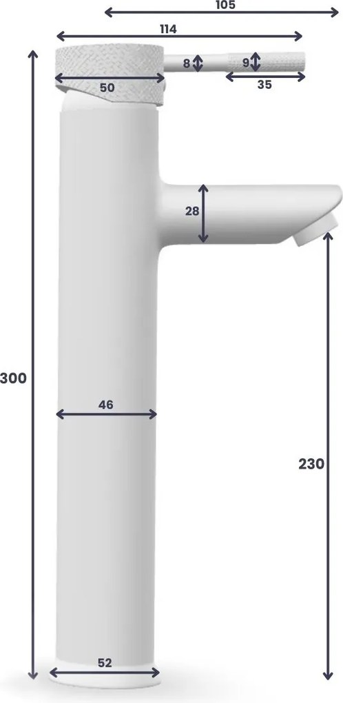 Saniclear Exclusive Curved verhoogde wastafelkraan RVS