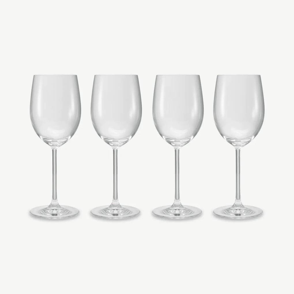 NUDE Glassware set van 4 veelzijdige wittewijnglazen, transparant