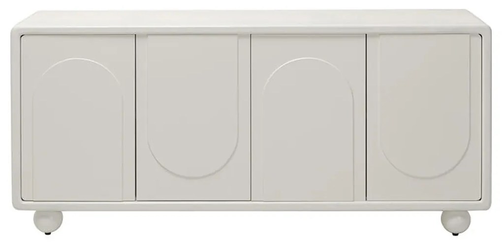 Kare Design Paco Wit Dressoir Organische Vorm - 160x40x75cm.