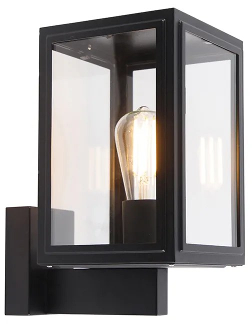 Landelijke wandlamp zwart IP44 - Sutton Up