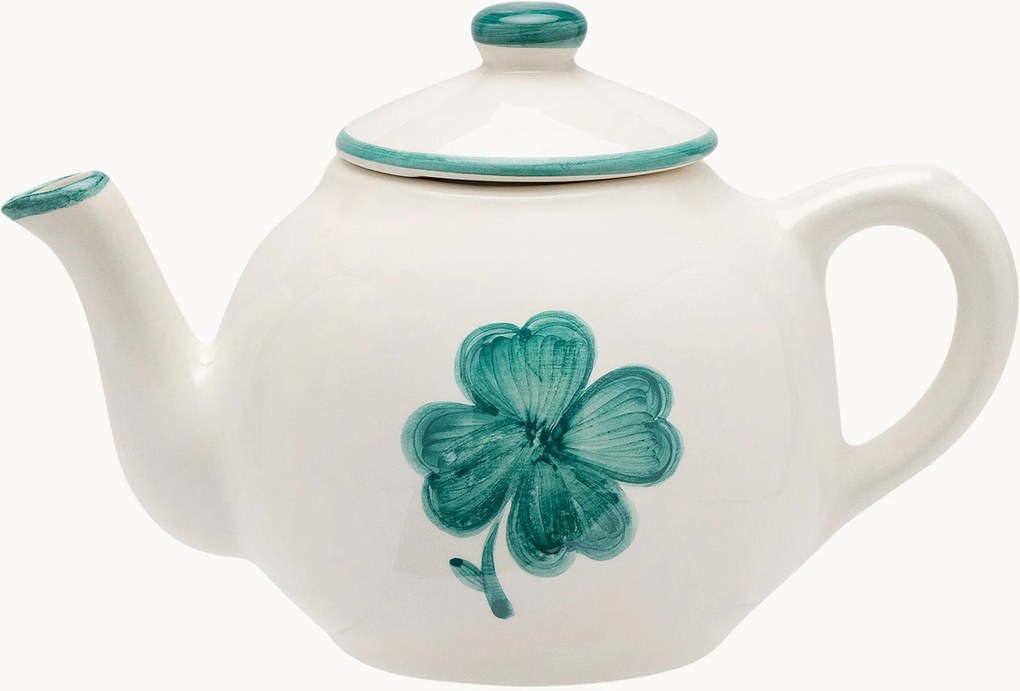 Handbeschilderde theepot Shamrock, 600 ml
