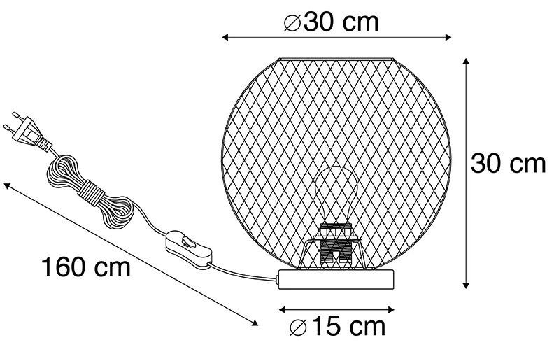 Moderne tafellamp zwart - Mesh Ball Modern E27 Draadlamp bol / globe / rond Binnenverlichting Lamp