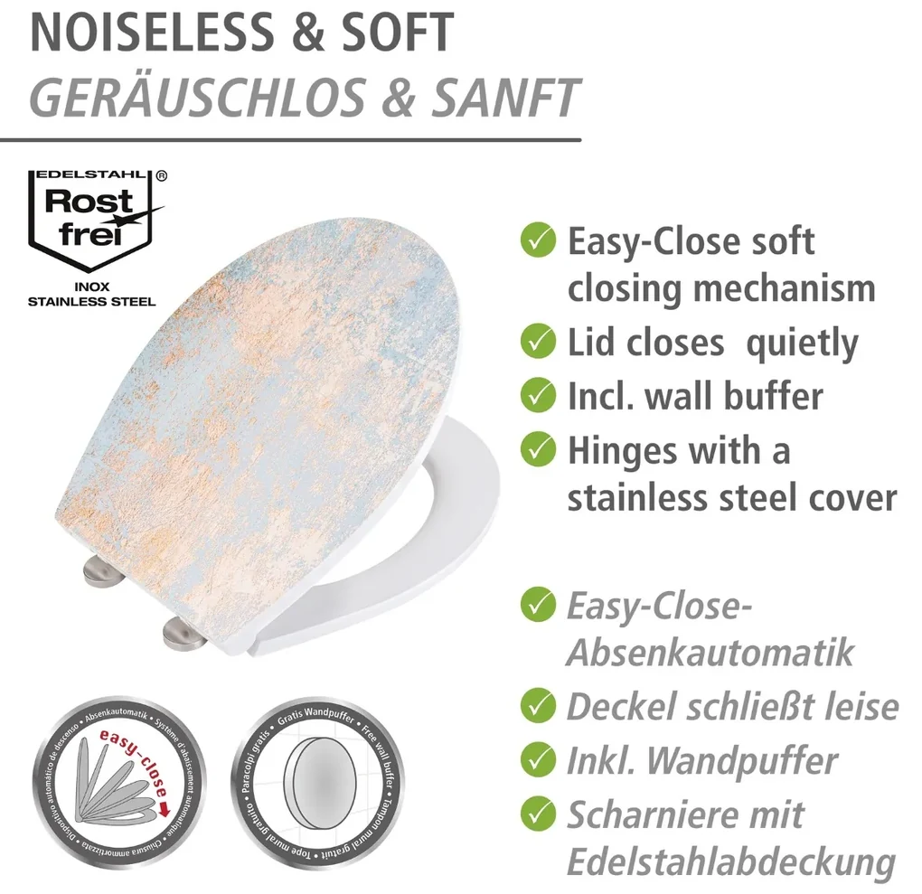 Wenko Embossed softclose toiletzitting Agate