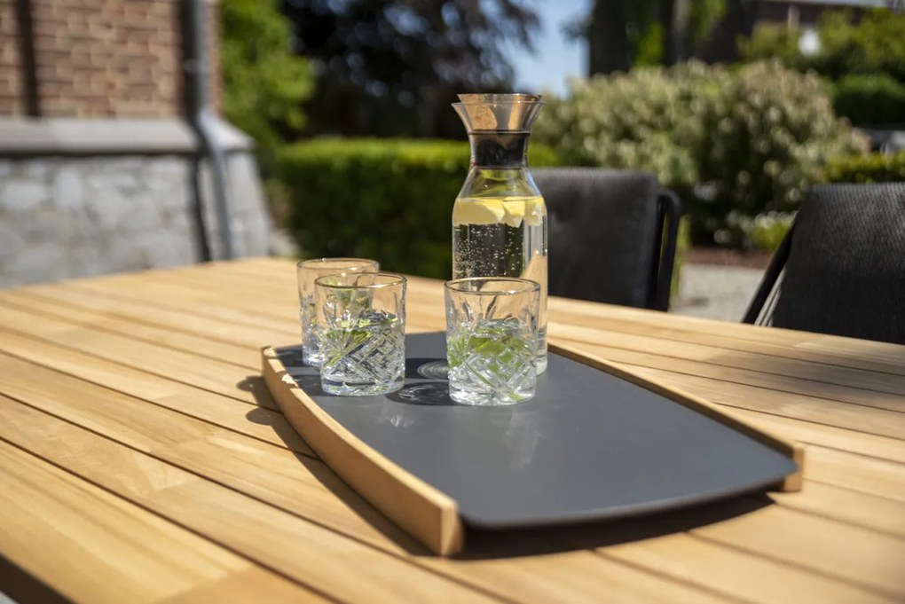 Taste by 4 Seasons Ambassador tuintafel frost grey met teak blad 300 x 100 cm  Tuintafel    houtkleur weerbestendig