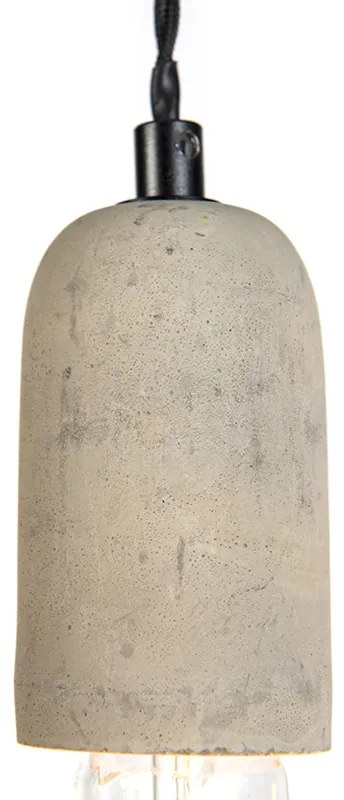 Industriële hanglamp zwart met beton 5-lichts - Cavoba
