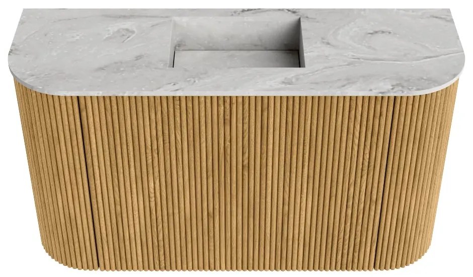Mondiaz Joya DLux 75cm toiletmeubel ronding links/rechts oak met wastafel faye midden zonder kraangat glace
