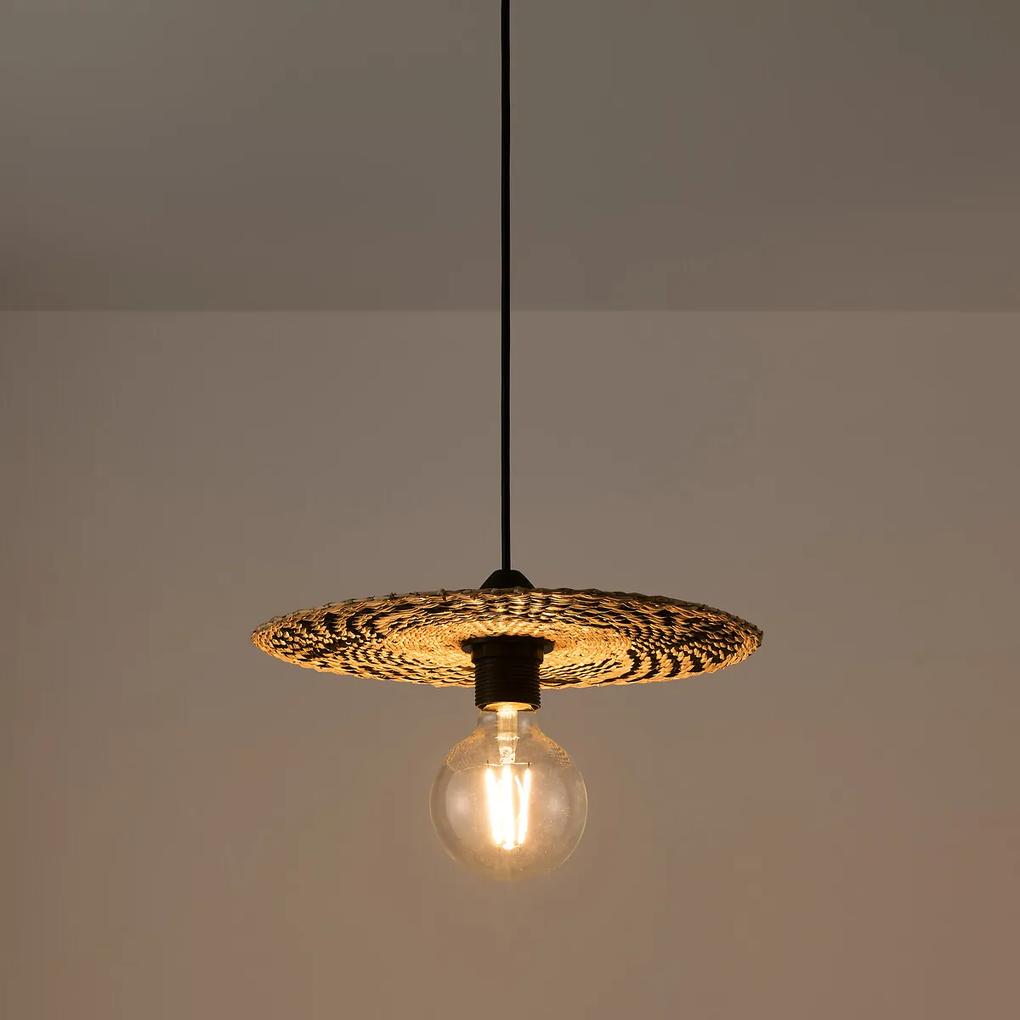 Hanglamp in strograsØ30 cm, Rozeta