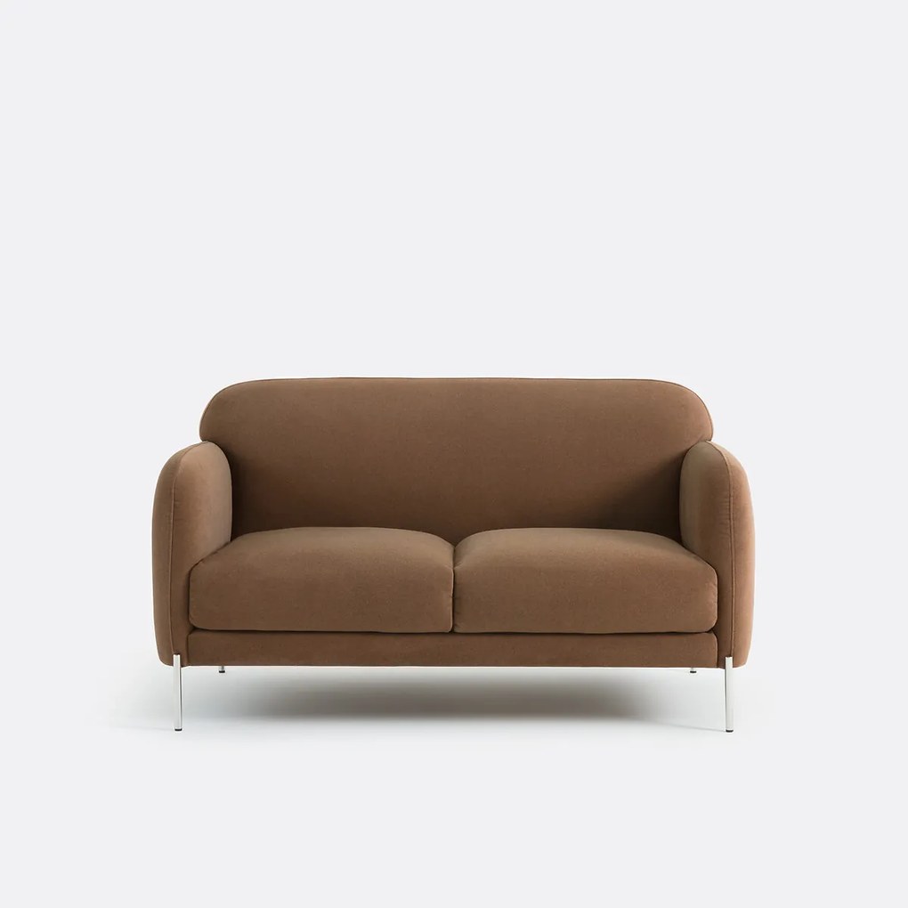 2-zits rechte bank in mat fluweel, PABLO