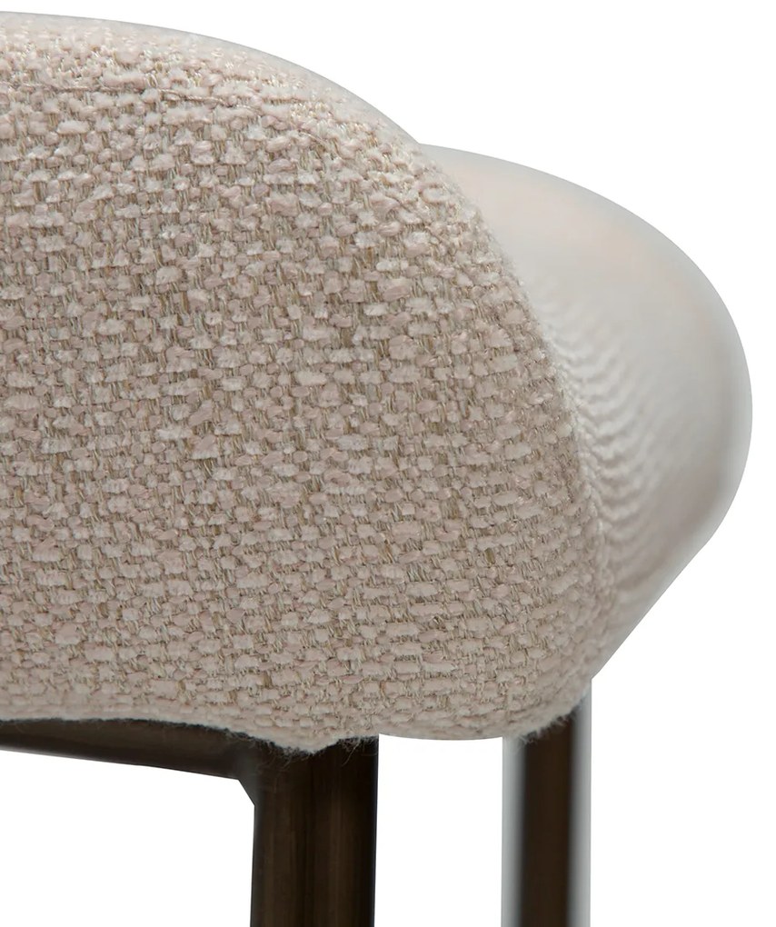Dan-Form Glam Luxe Eetkamerstoel Boucle Creole Pink En Antique Brass