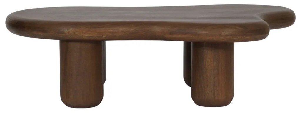 Walnoot Salontafel Organische Vorm - 116 X 89cm.