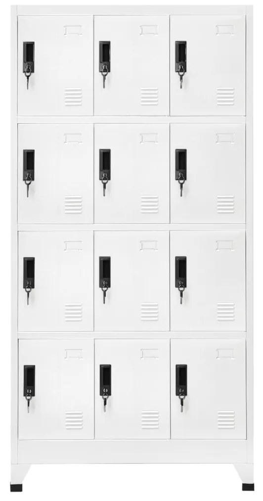 vidaXL Lockerkast 90x45x180 cm staal wit