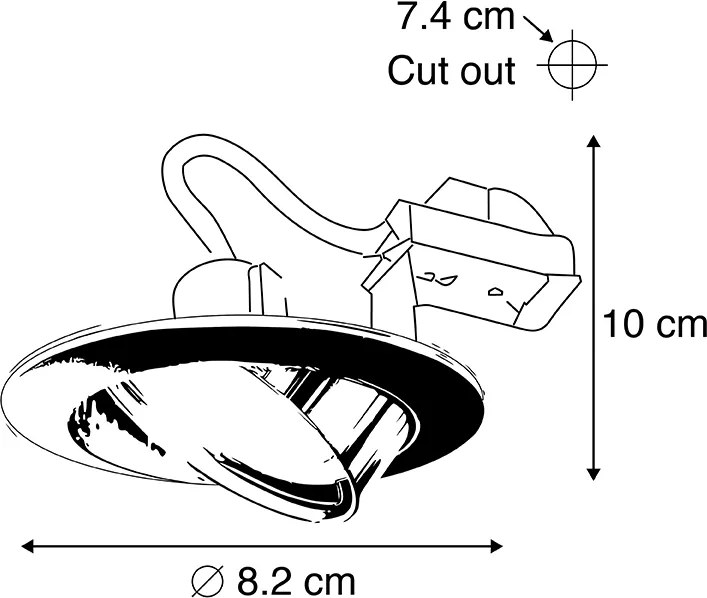 Smart inbouwspot wit kantelbaar incl. Wifi GU10 - Edu