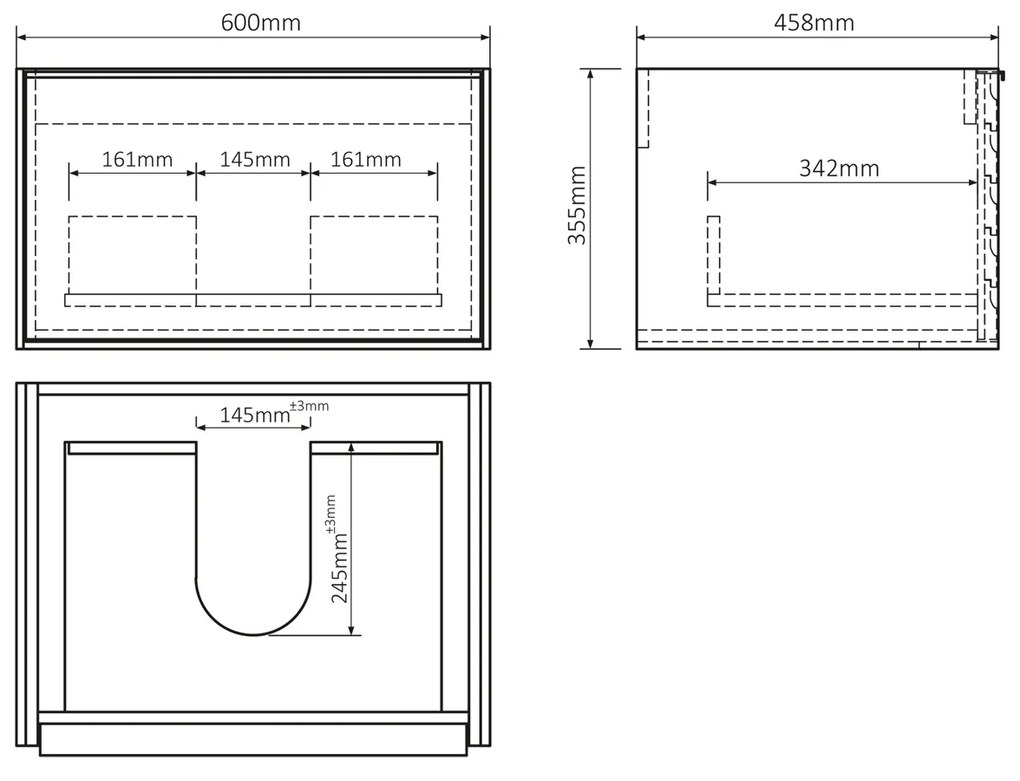 Differnz Elin badmeubel 60cm eiken met taupe wastafel