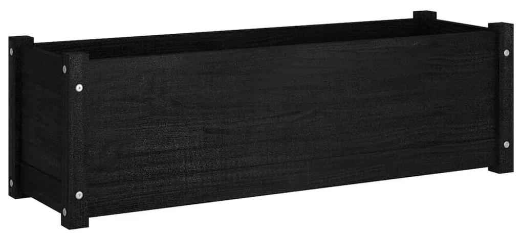 vidaXL Plantenbak 100x31x31 cm massief grenenhout zwart