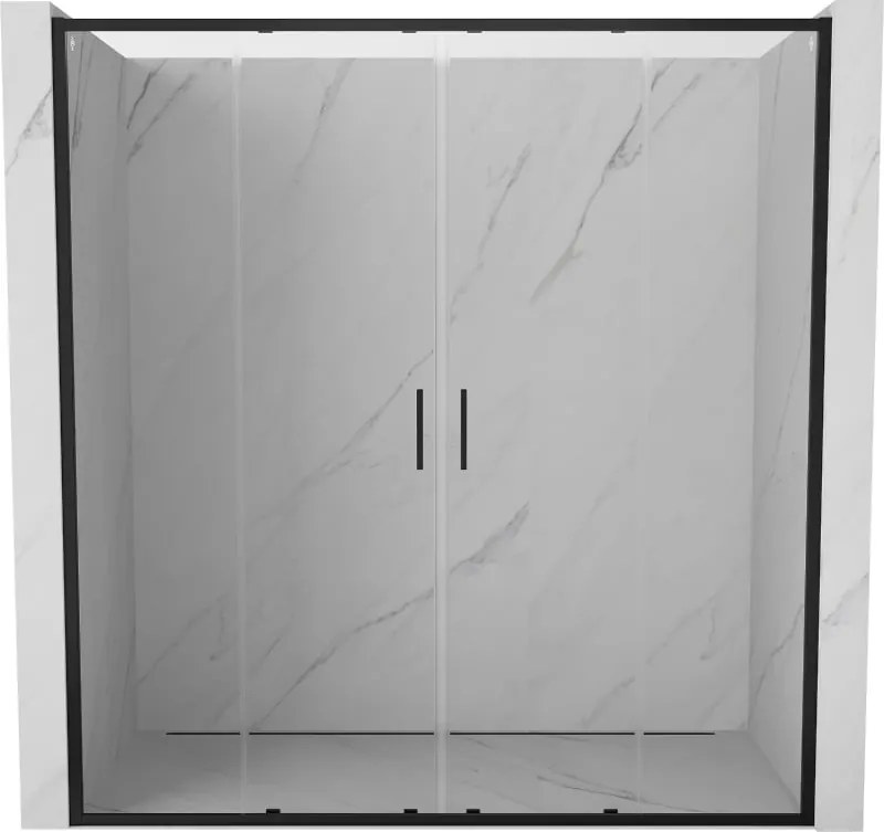 Mexen Exo dubbele schuifdouchedeuren 170 cm, transparant, zwart - 8152-170-000-70-00
