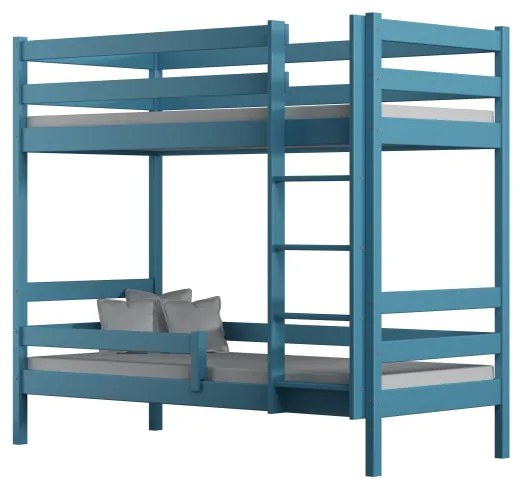 Kinderen Blauw Stapelbed van massief hout - Theo For Kids Kinderen Junior 5056231787611 Children's Beds Home, 160x80, Twee kleine, Matras van schuim/l