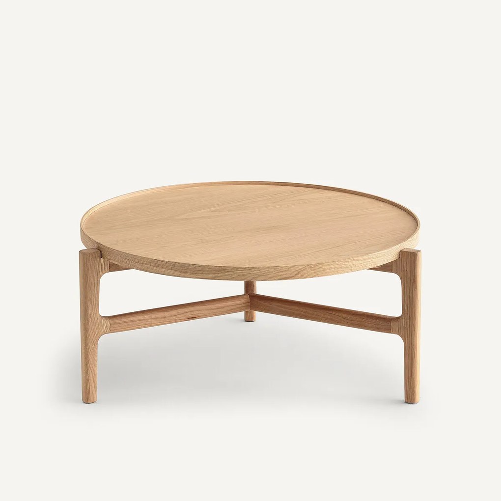 Salontafel, diameter 94 cm, eiken fineer, Alyasa