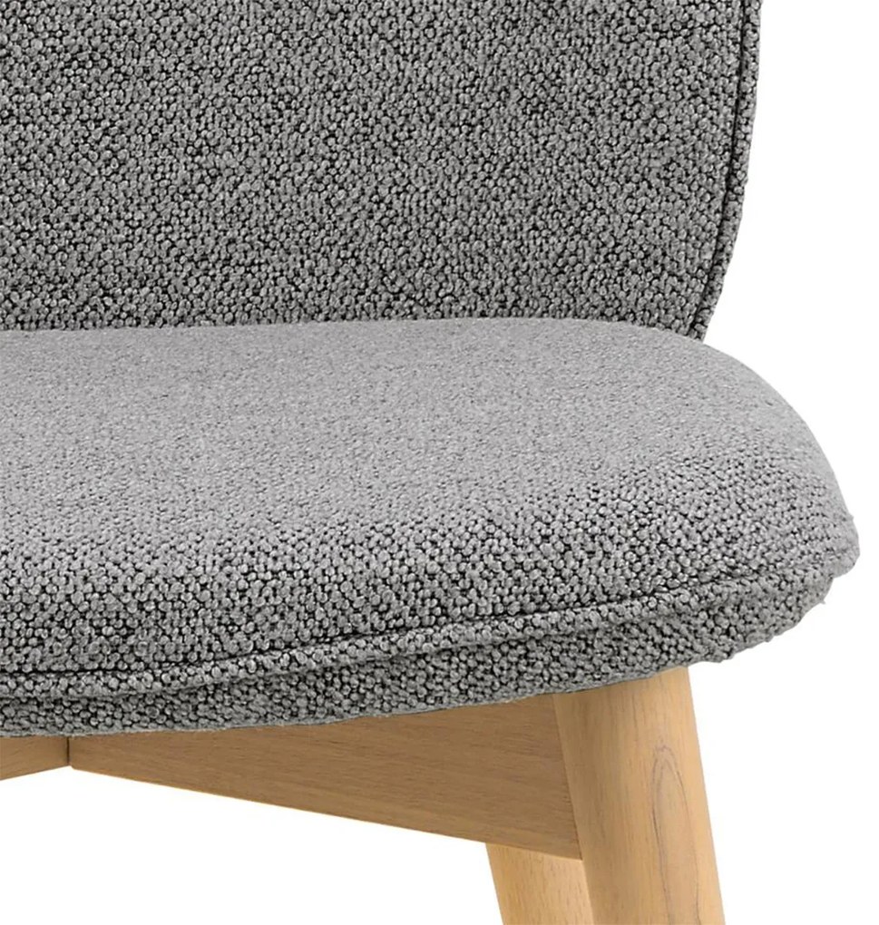 Eetkamerstoel Met Houten Poten Grijs Boucle