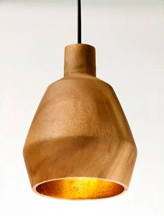 Lampenkap Acaciahout | 21 x 15cm naturel/goudblad