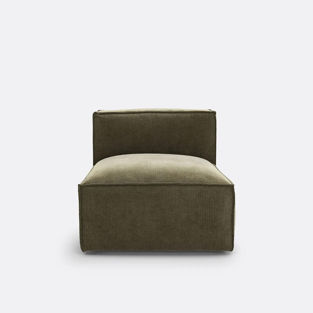 Fauteuil voor modulaire bank, in vintage ribfluweel, Seven