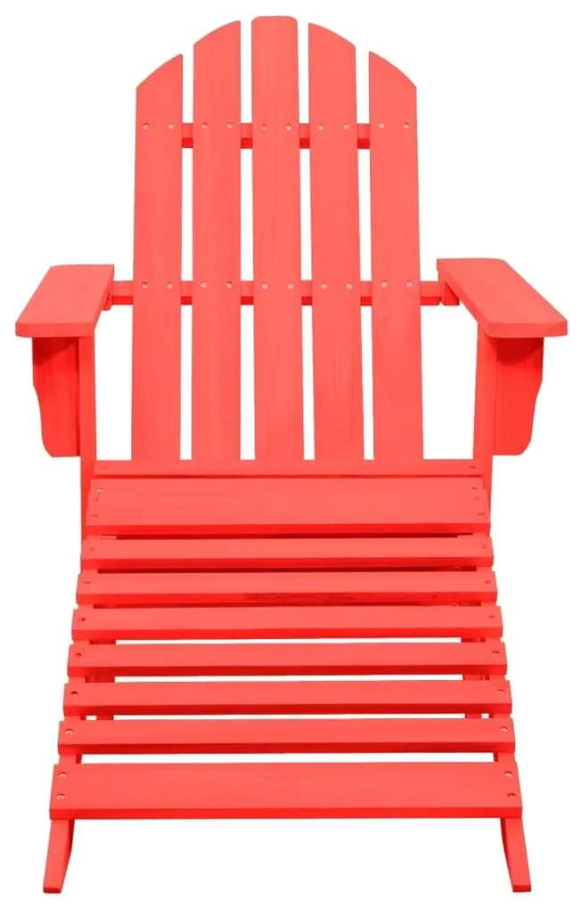 vidaXL Tuinstoel Adirondack met voetenbank massief vurenhout rood