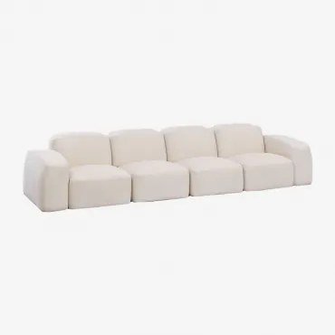 Bastian 4-delige Modulaire Bank Chenille Dik Wit - Sklum