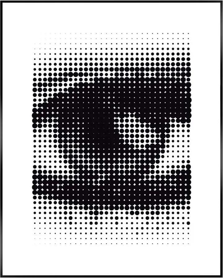Reinders Schilderij Pop Art Oog - zwart/wit - 40x50 cm - Leen Bakker