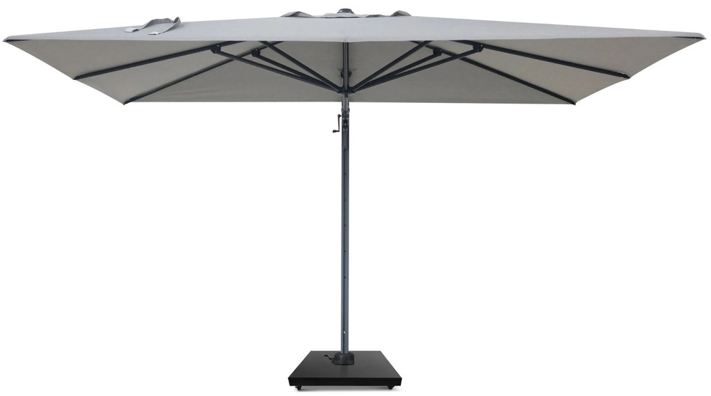 Zweefparasol 3x3.5m S2 Excellent (incl. voet + hoes) Grijs-antraciet Camello Luna