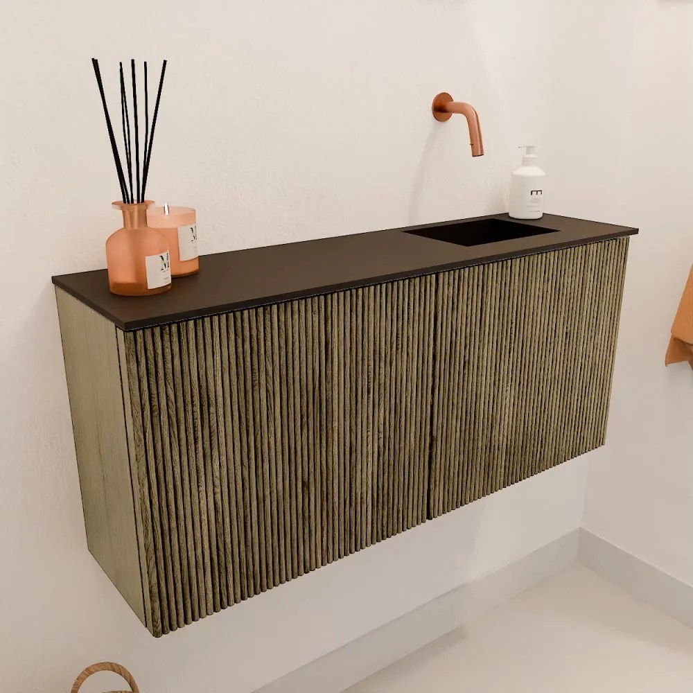 Mondiaz Joya 90cm toiletmeubel dusk met wastafel faye rechts zonder kraangat urban