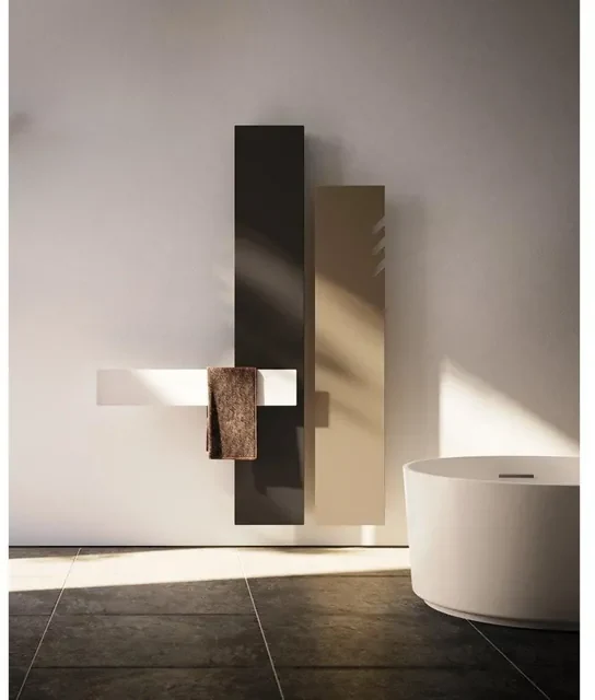 Instamat Voletti elektrische radiator - 18x80cm - 110watt - met korte bevestiging (7cm) - staal wit VLS.S08ES01