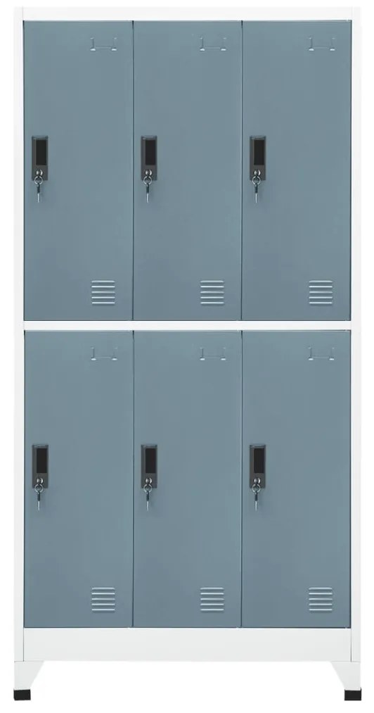 vidaXL Lockerkast 90x45x180 cm staal lichtgrijs en donkergrijs