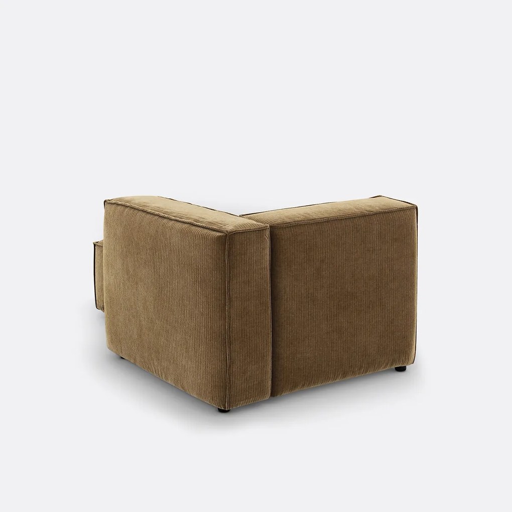 Fauteuil voor modulaire bank, vintage ribfluweel, Seven