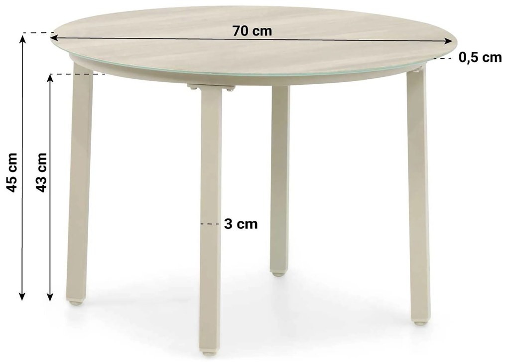Stoel en Bank Loungeset 5 personen Aluminium/rope Taupe Lifestyle Garden Furniture Biagio