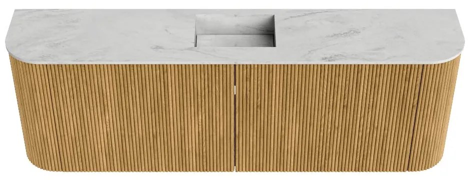 Mondiaz Joya DLux 125cm toiletmeubel ronding links/rechts oak met wastafel faye midden 1 kraangat opalo