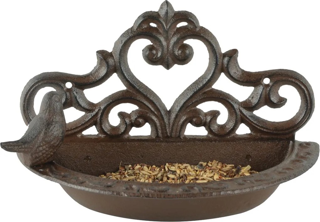 Esschert Design Wandvoederschaal vogel in  gietijzer