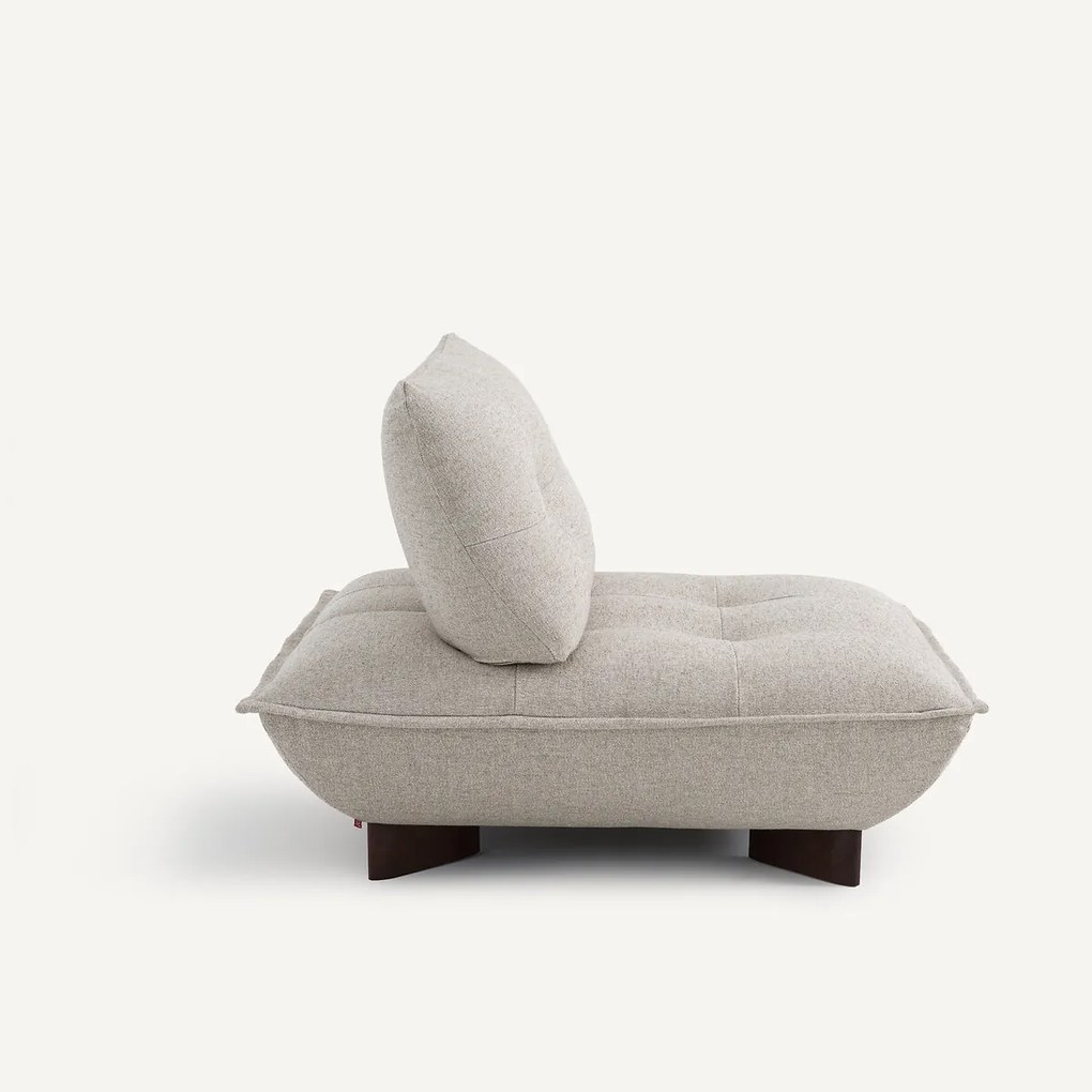 Modulaire haardstoel in gestructureerd linnen en viscose, KAORI