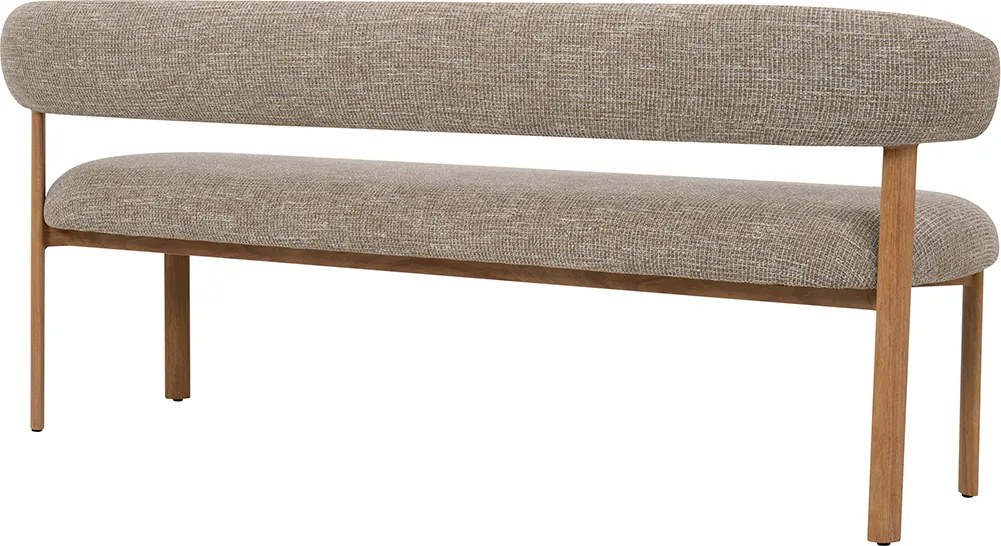 Eetkamerbank Eiken Met Grove Stof 180 Cm