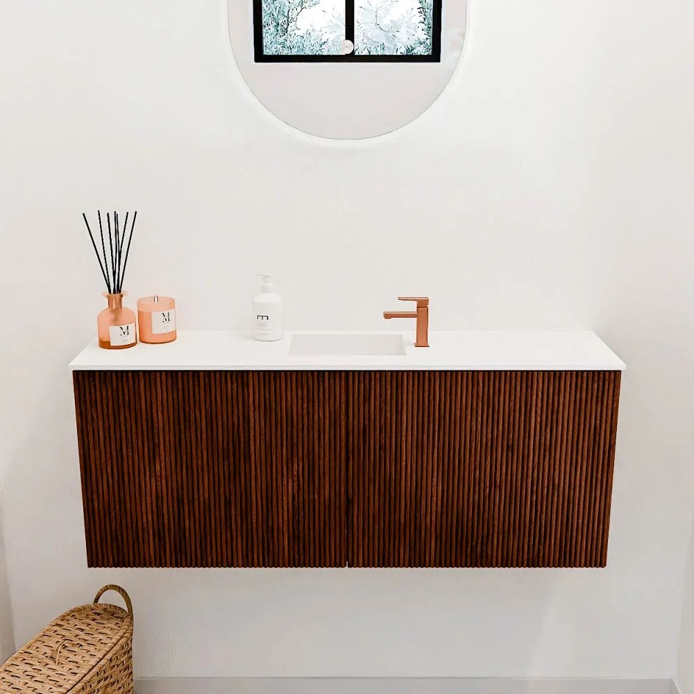 Mondiaz Joya 100cm toiletmeubel ruby met wastafel faye midden 1 kraangat talc