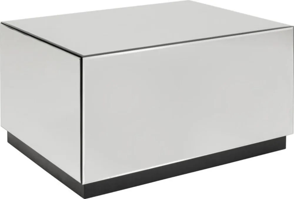 Salontafel Spiegelglas Met Lade - 80 X 60cm.